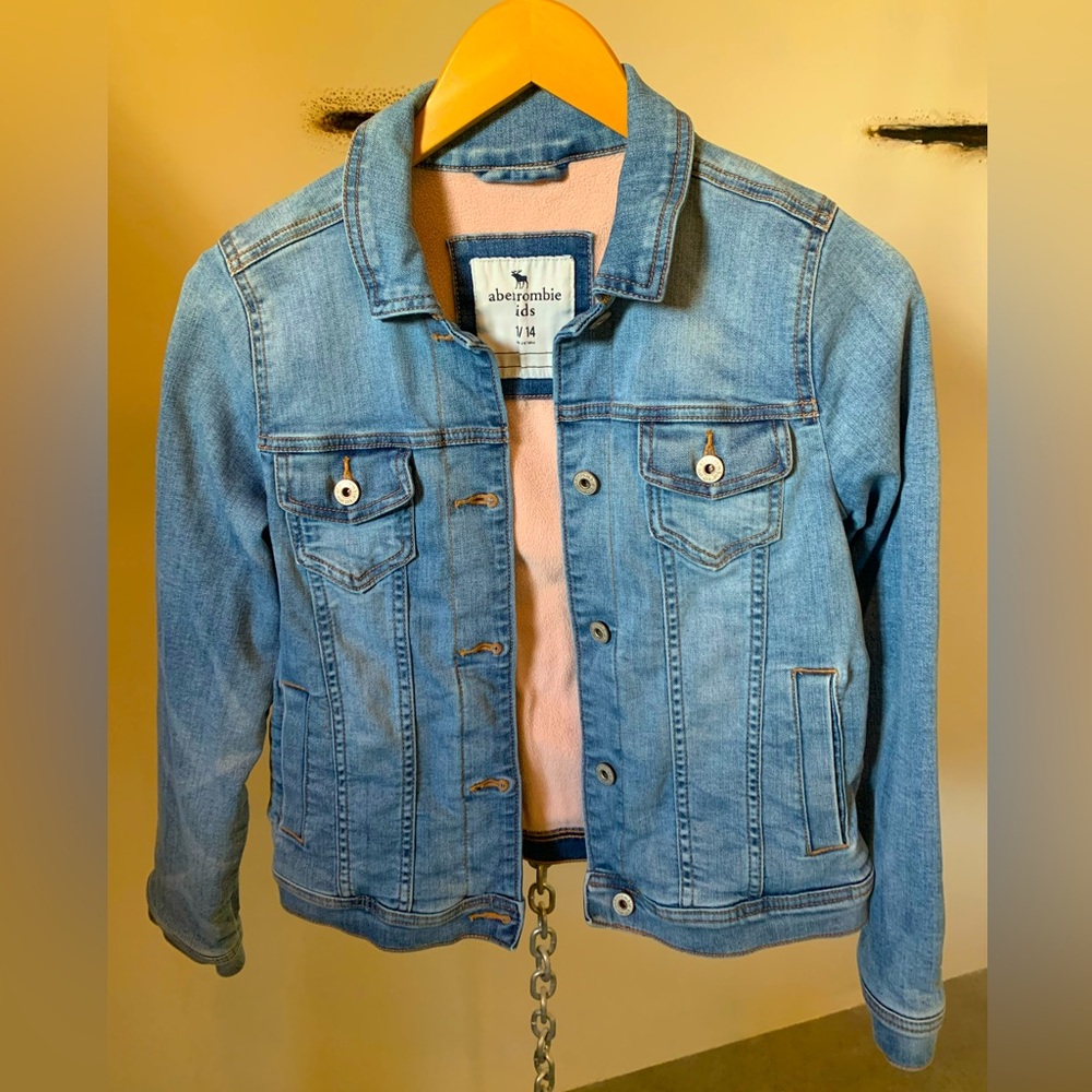 Abercrombie Kids girls fleece lined jean jacket